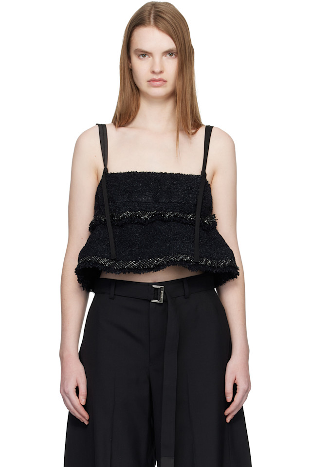 Твидовая майка Sacai, черный
Твидовая майка Sacai, черный