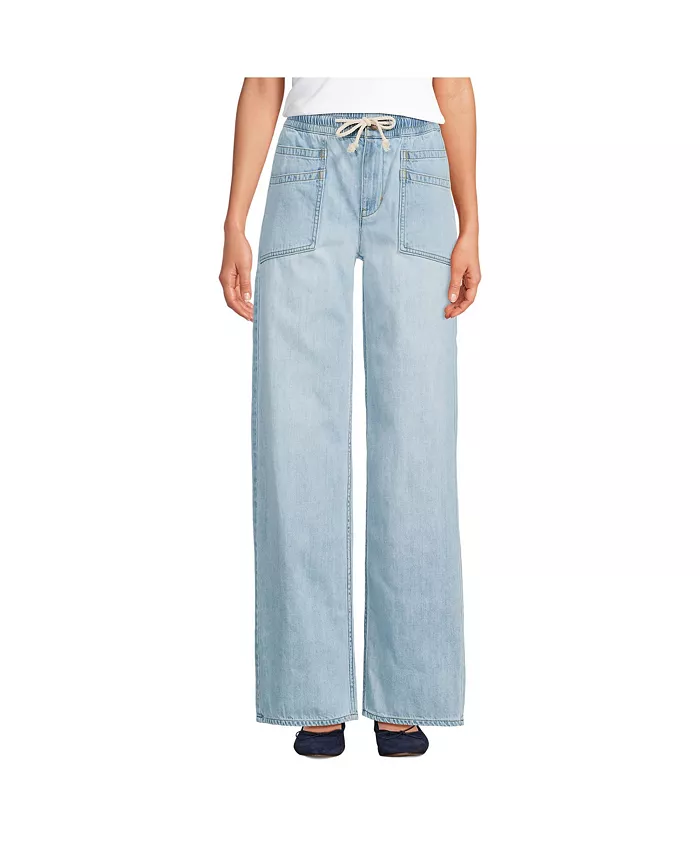 Женские джинсы из лёгкого денима с высокой талией, свободного прямого кроя, с карманами на застёжке Lands' End, синий
Женские джинсы из лёгкого денима с высокой талией, свободного прямого кроя, с карманами на застёжке Lands' End, синий