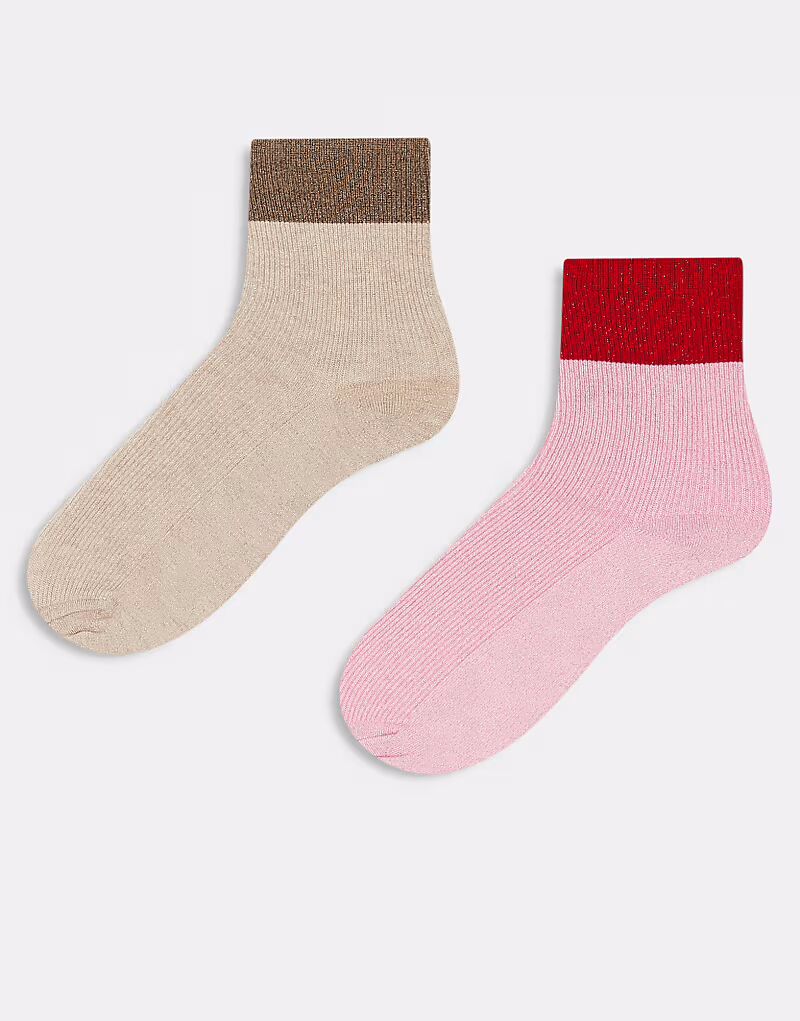 Упаковка из 2 пар ребристых носков с блестками Cotton On Cotton:On
Упаковка из 2 пар ребристых носков с блестками Cotton On Cotton:On