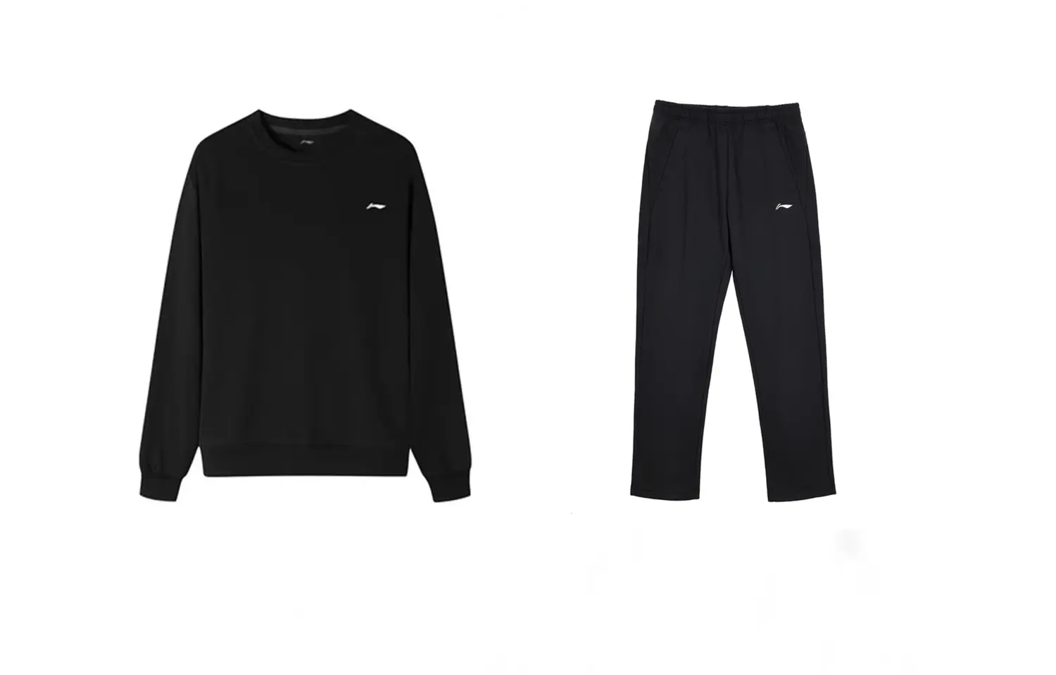 Повседневный спортивный мужской комплект черного и черного цветов Lining, черный