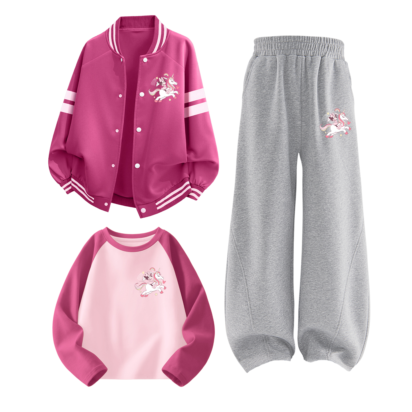 Детский спортивный комплект Casual из 3 предметов Disney, difeima k розовый красный+difeima k светло-heather серый+difeima k fuchsia
Детский спортивный комплект Casual из 3 предметов Disney, difeima k розовый красный+difeima k светло-heather серый+difeima k fuchsia