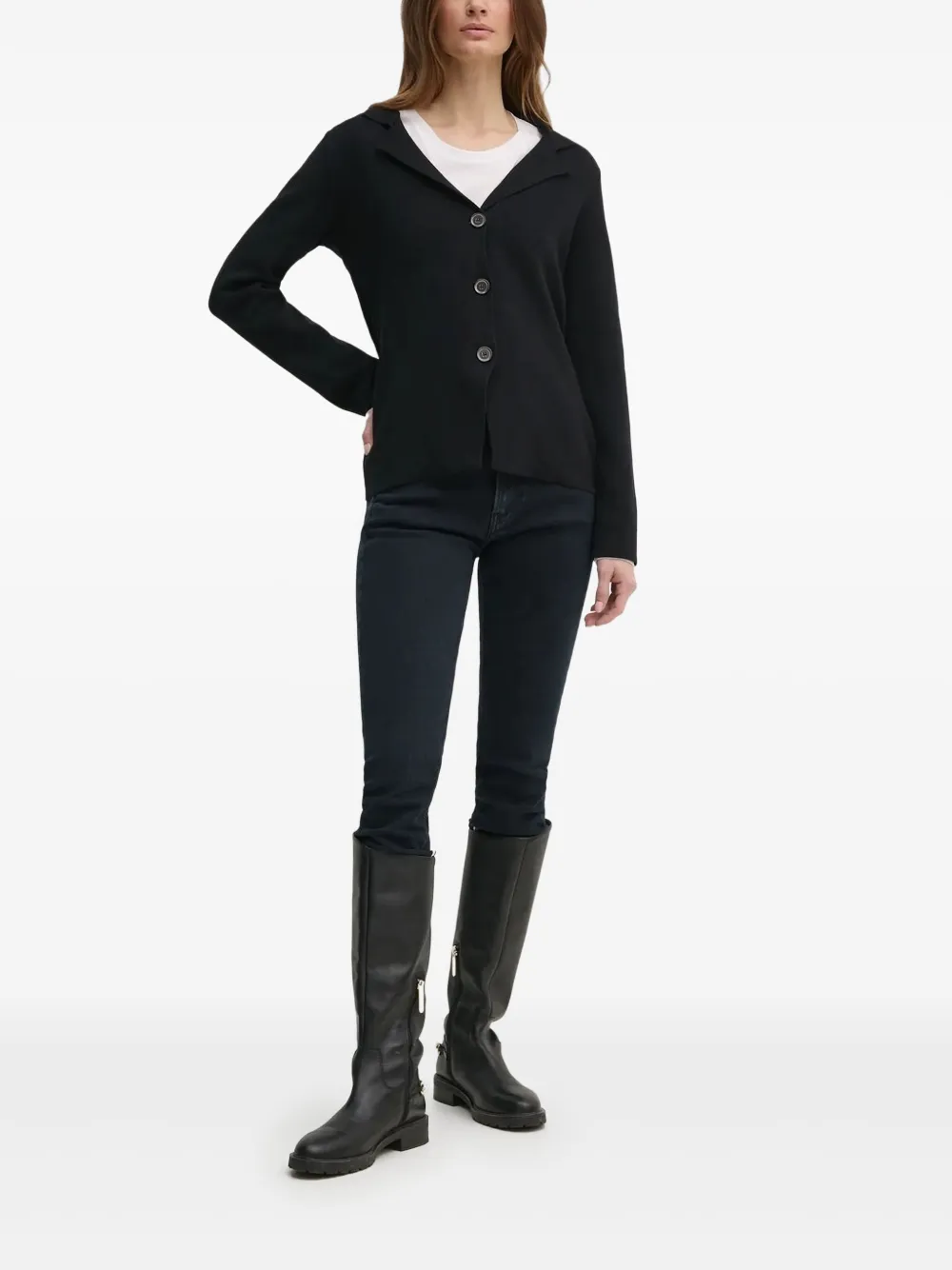 Кардиган с воротником-лацканами и пуговицами Sisley, черный
Кардиган с воротником-лацканами и пуговицами Sisley, черный