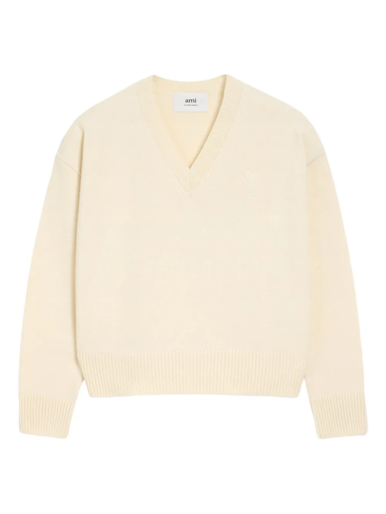 AMI Paris свитер с V-образным вырезом и монограммой Ami de Coeur, нейтральный
AMI Paris свитер с V-образным вырезом и монограммой Ami de Coeur, нейтральный