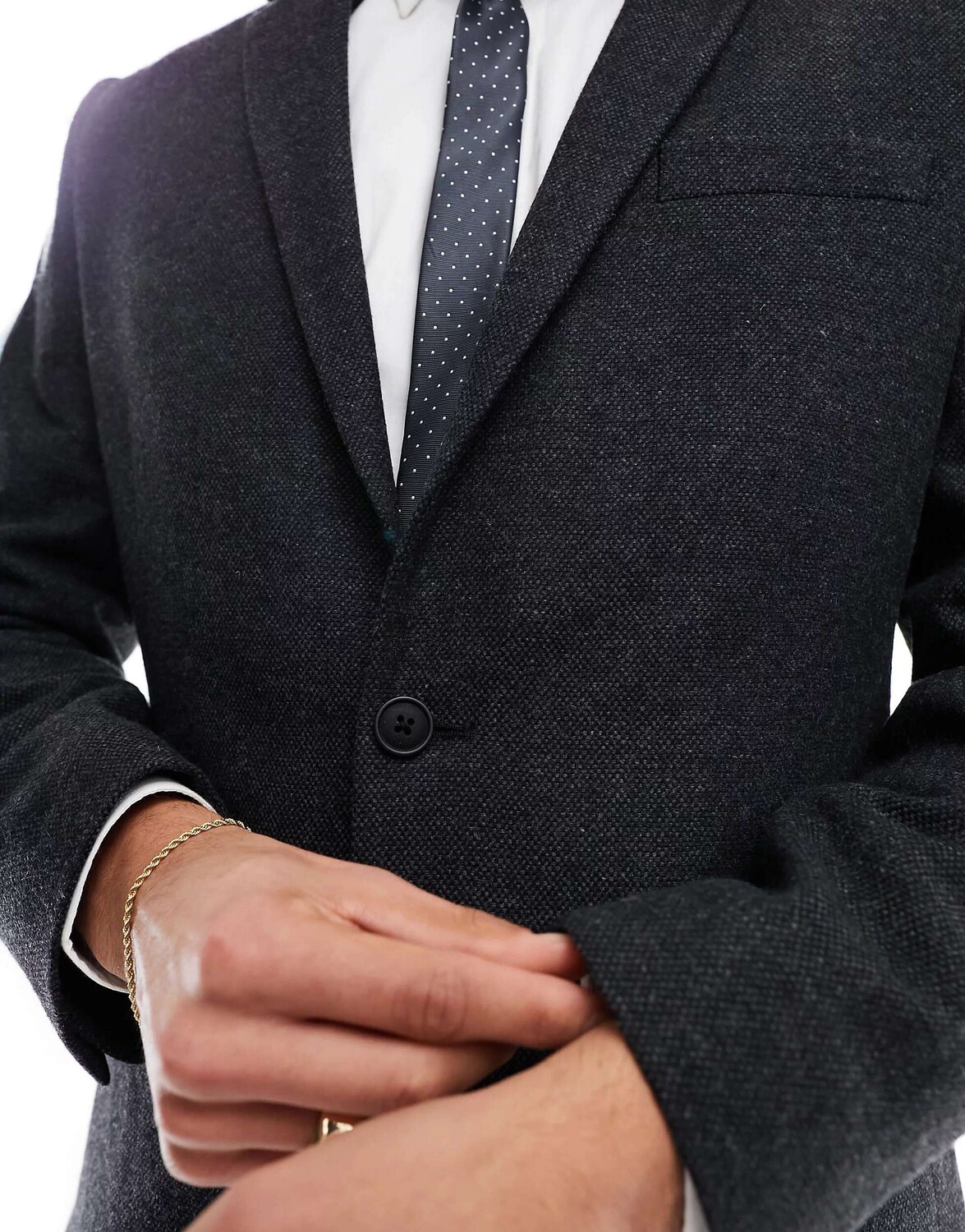 Узкий пиджак из смесовой шерсти черного цвета ASOS
Узкий пиджак из смесовой шерсти черного цвета ASOS