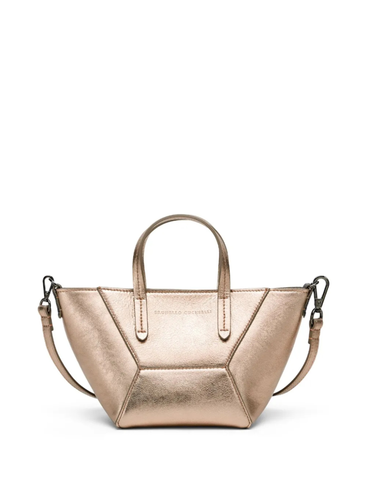 Кожаная сумка-тоут Brunello Cucinelli, золотой
Кожаная сумка-тоут Brunello Cucinelli, золотой