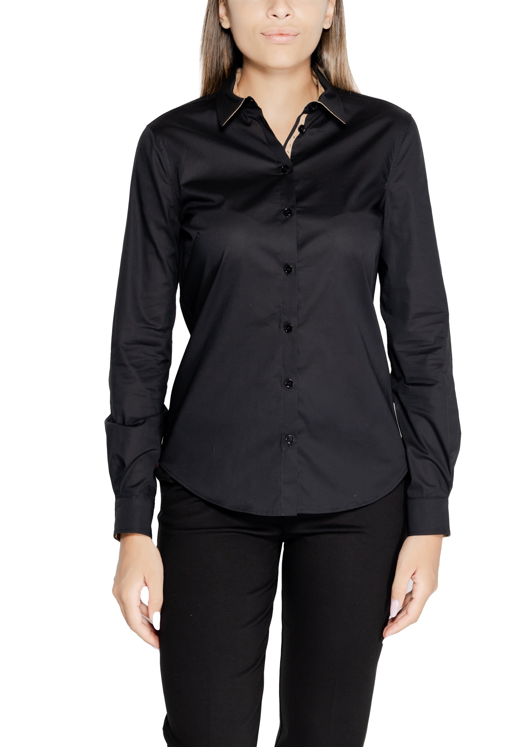 Рубашка Alviero Martini Prima Classe однотонная, черный 
Рубашка Alviero Martini Prima Classe однотонная, черный