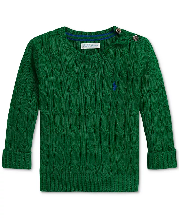 Детский свитер для мальчиков с узором "косичка" Polo Ralph Lauren, зеленый
Детский свитер для мальчиков с узором "косичка" Polo Ralph Lauren, зеленый