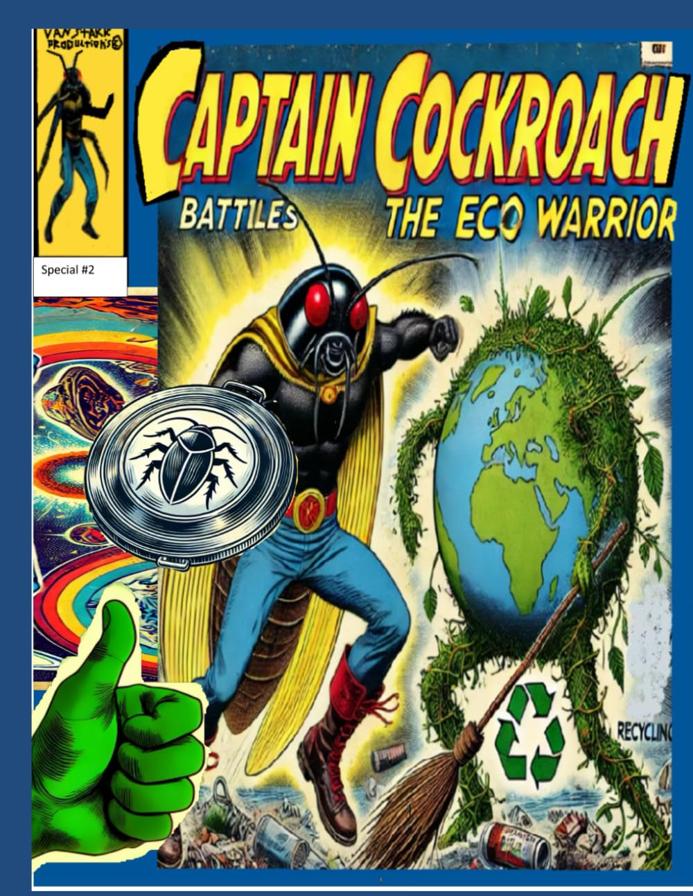 Captain Cockroach #2: Battles the Eco Warrior (Tales From The Trash) (Independently published)
Captain Cockroach #2: Battles the Eco Warrior (Tales From The Trash) (Independently published)