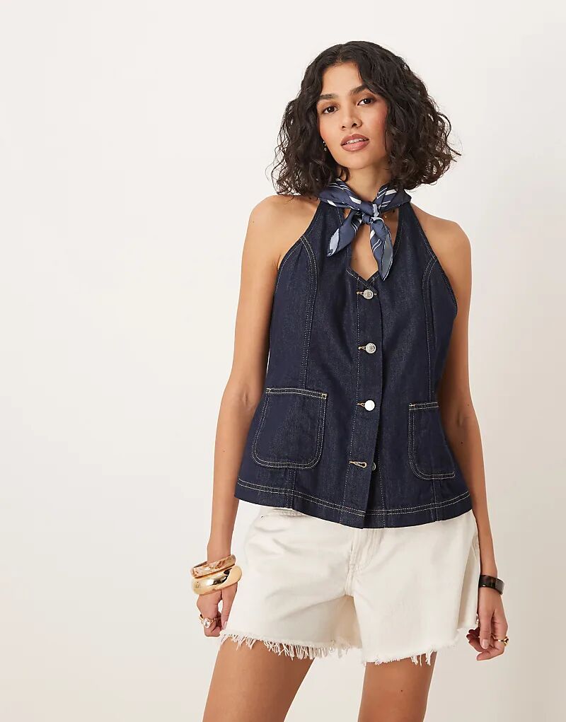 Джинсовый жилет ASOS DESIGN с халтер-воротом
Джинсовый жилет ASOS DESIGN с халтер-воротом