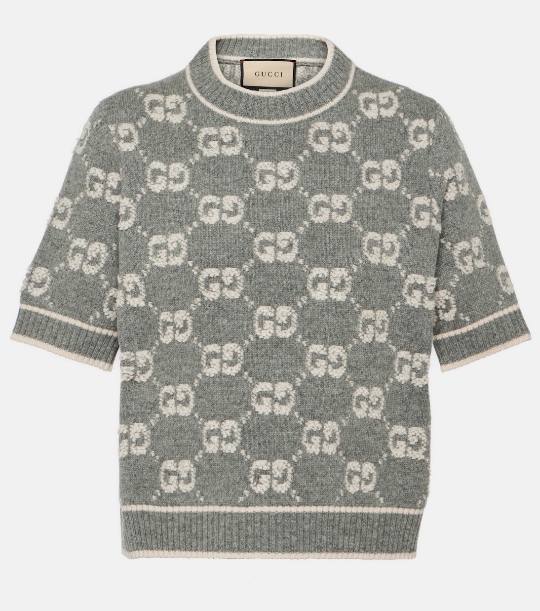 Топ из жаккардовой шерсти gg Gucci, серый
Топ из жаккардовой шерсти gg Gucci, серый