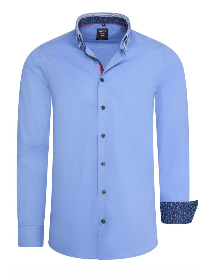 Рубашка повседневного кроя с двойным воротником синего цвета Rusty Neal
Рубашка повседневного кроя с двойным воротником синего цвета Rusty Neal