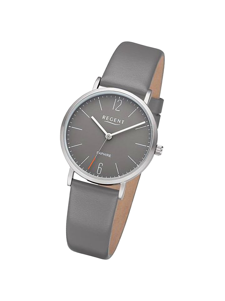 Аналоговые наручные часы Regent с серым кожаным ремешком, средний размер (примерно 32 мм)
Аналоговые наручные часы Regent с серым кожаным ремешком, средний размер (примерно 32 мм)