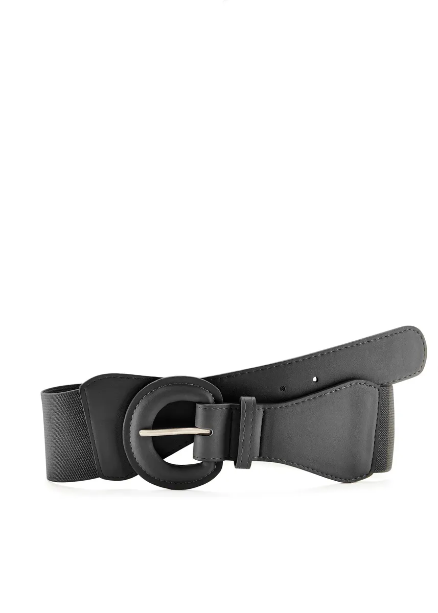 LASCANA Поясной ремень, эластичный ремень, моделирующий эффект, большая застежка, для платья и комбинезона, черный