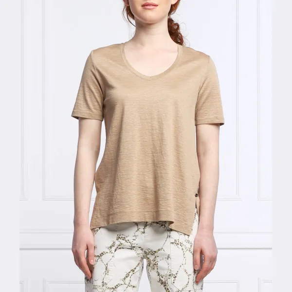 Льняная футболка обычного кроя Marc Cain, бежевый 
Льняная футболка обычного кроя Marc Cain, бежевый