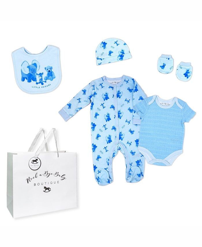 Подарочный набор из 6 предметов для новорожденных Layette Little Friends Rock-A-Bye Baby Boutique, синий
Подарочный набор из 6 предметов для новорожденных Layette Little Friends Rock-A-Bye Baby Boutique, синий