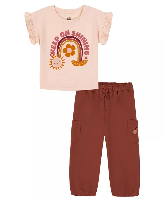 Детский комплект для девочек 2T-6X: топ с рюшами на манжетах и штанишки Kids Headquarters, мультиколор
Детский комплект для девочек 2T-6X: топ с рюшами на манжетах и штанишки Kids Headquarters, мультиколор