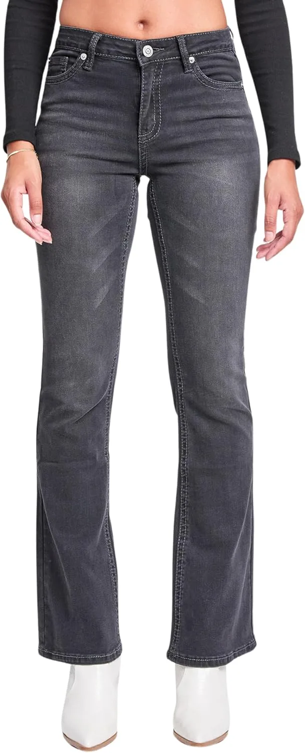 YMI Women's Mid Rise Studded Fleur De Lis Bootcut
YMI Women's Mid Rise Studded Fleur De Lis Bootcut