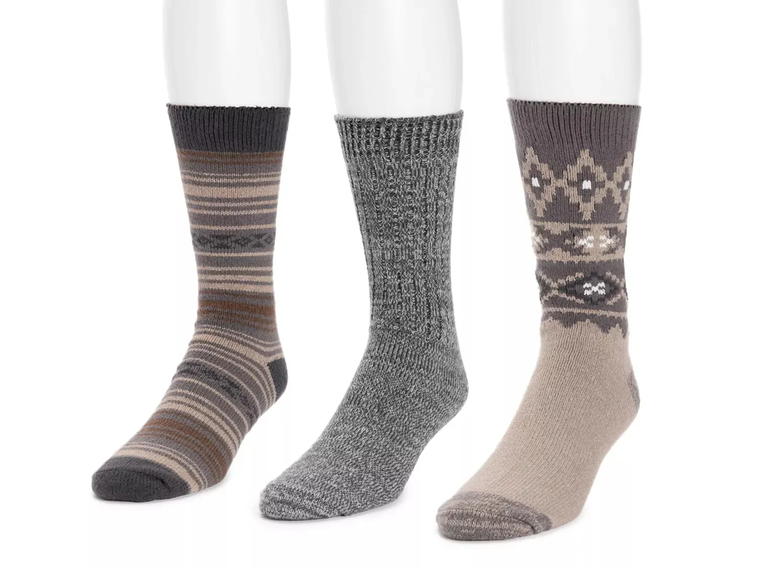 Мужские носки MUK LUKS из микрофибры - 3 шт. в упаковке, бежевые/коричневые/серые в полоску/узор Фэр-Иль
Мужские носки MUK LUKS из микрофибры - 3 шт. в упаковке, бежевые/коричневые/серые в полоску/узор Фэр-Иль