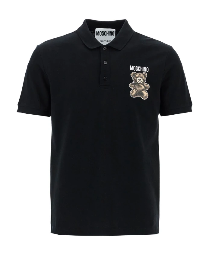Черная хлопковая рубашка-поло с принтом в виде медведя. Moschino, черный
Черная хлопковая рубашка-поло с принтом в виде медведя. Moschino, черный
