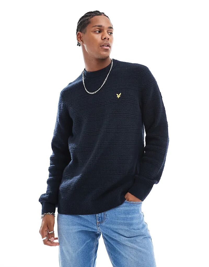 Джемпер вафельной вязки темно-синего цвета Lyle & Scott
Джемпер вафельной вязки темно-синего цвета Lyle & Scott