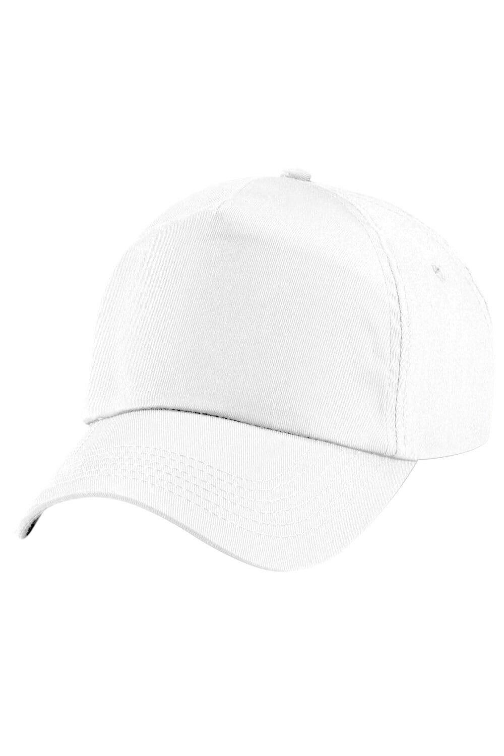 Простая оригинальная бейсболка с 5 панелями Beechfield, белый 
Простая оригинальная бейсболка с 5 панелями Beechfield, белый