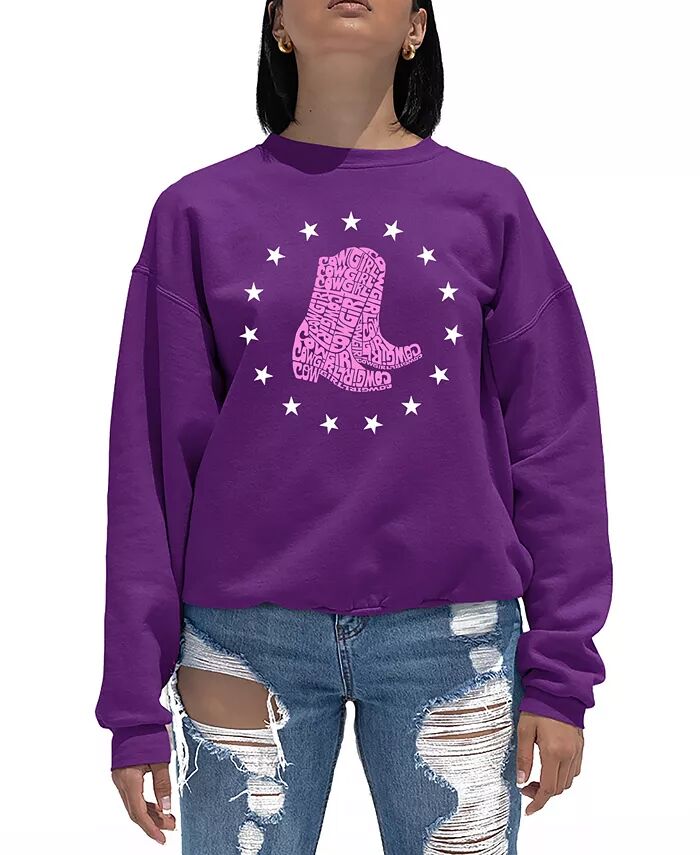 Женская ковбойская обувь Word Art Crewneck Толстовка LA Pop Art, фиолетовый
Женская ковбойская обувь Word Art Crewneck Толстовка LA Pop Art, фиолетовый