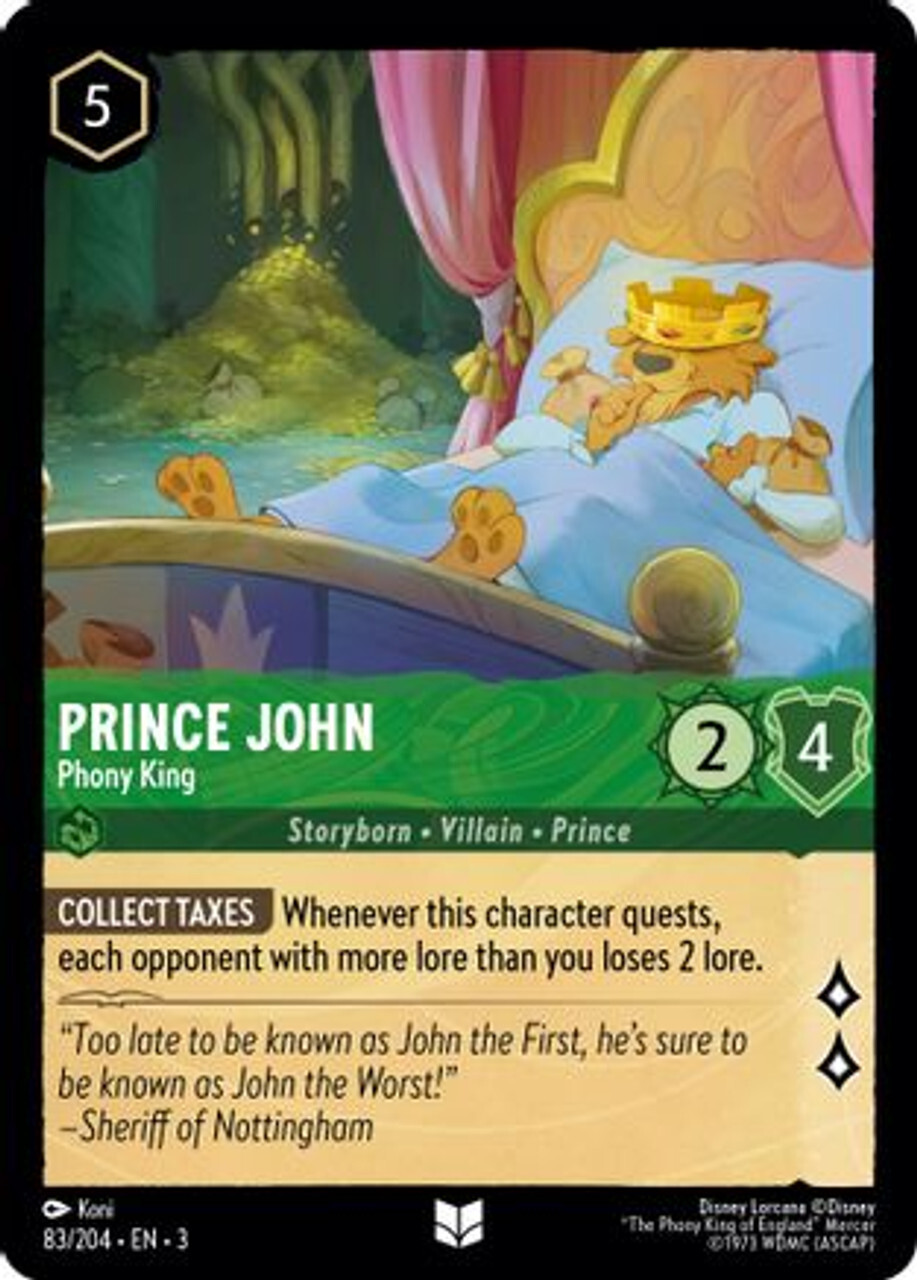 Карточная игра Prince John - Phony King (83//204) - Into the Inklands
Карточная игра Prince John - Phony King (83//204) - Into the Inklands