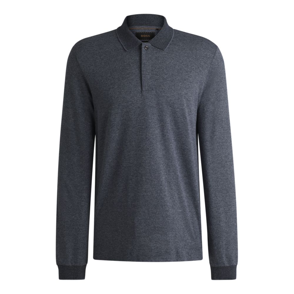 Трикотажное поло с длинными рукавами из хлопка мулине и шелка BOSS, темно-синий
Трикотажное поло с длинными рукавами из хлопка мулине и шелка BOSS, темно-синий