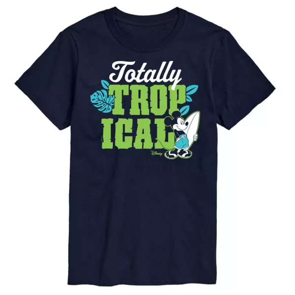 Мужская футболка с принтом Микки Мауса в тропическом стиле Disney, синий 
Мужская футболка с принтом Микки Мауса в тропическом стиле Disney, синий