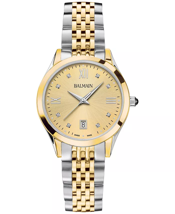 Женские часы Swiss Classic R с бриллиантовыми вставками, двухцветный браслет из нержавеющей стали, 34 мм Balmain
Женские часы Swiss Classic R с бриллиантовыми вставками, двухцветный браслет из нержавеющей стали, 34 мм Balmain