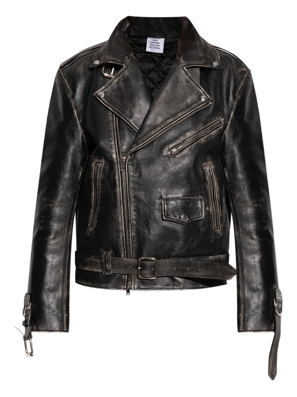 Куртка из потертой кожи с поясом VETEMENTS
Куртка из потертой кожи с поясом VETEMENTS