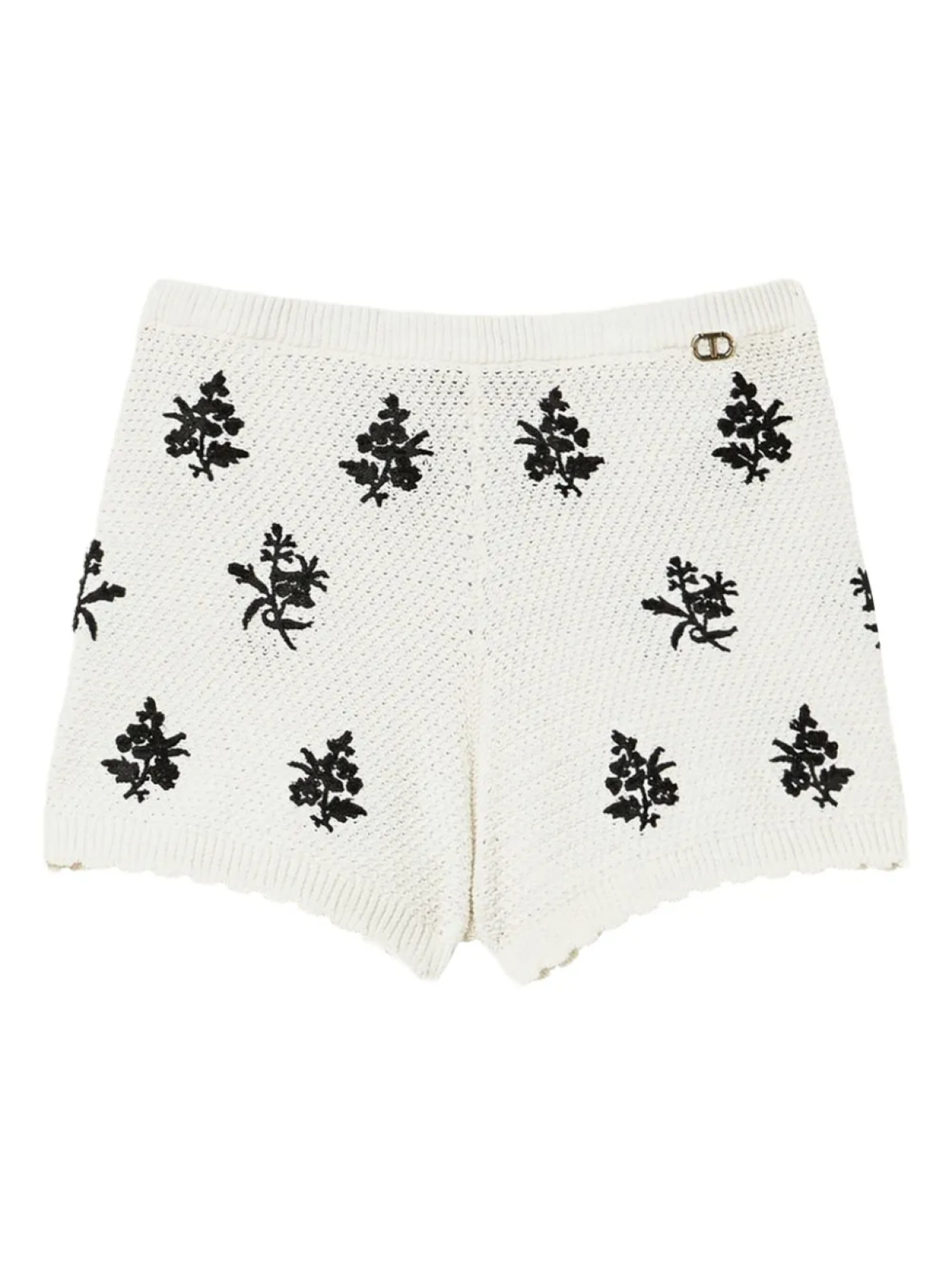 Трикотажные шорты с цветочной вышивкой TWINSET, белый
Трикотажные шорты с цветочной вышивкой TWINSET, белый