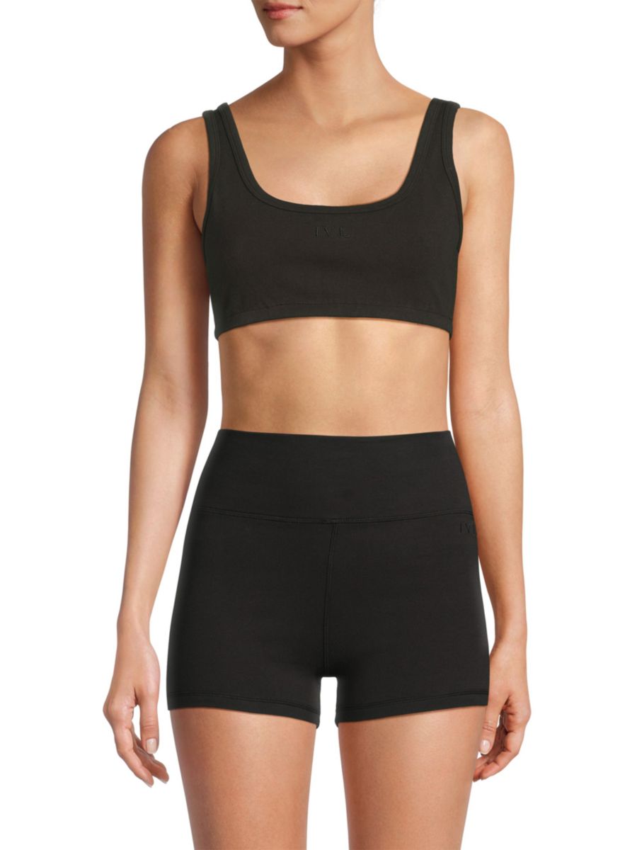 Спортивный бюстгальтер с вышитым логотипом IVL, цвет Jet Black
Спортивный бюстгальтер с вышитым логотипом IVL, цвет Jet Black