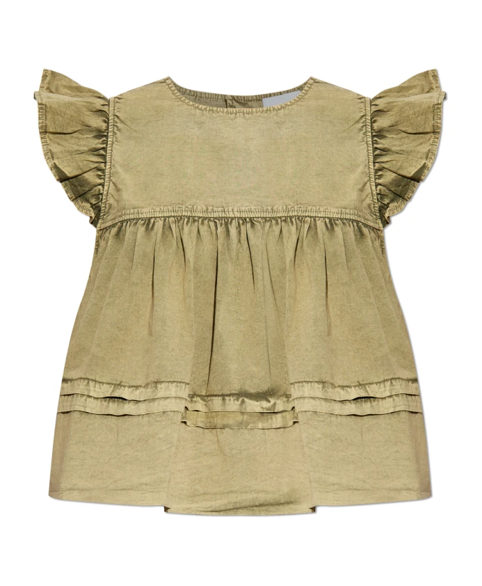 Топ из выстиранного хлопка Ganni, зеленый
Топ из выстиранного хлопка Ganni, зеленый