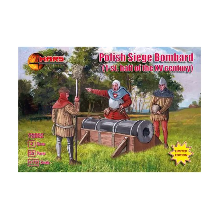 Польская осадная бомбарда, 1st Half of the XV Century Miniatures (1:72)
Польская осадная бомбарда, 1st Half of the XV Century Miniatures (1:72)