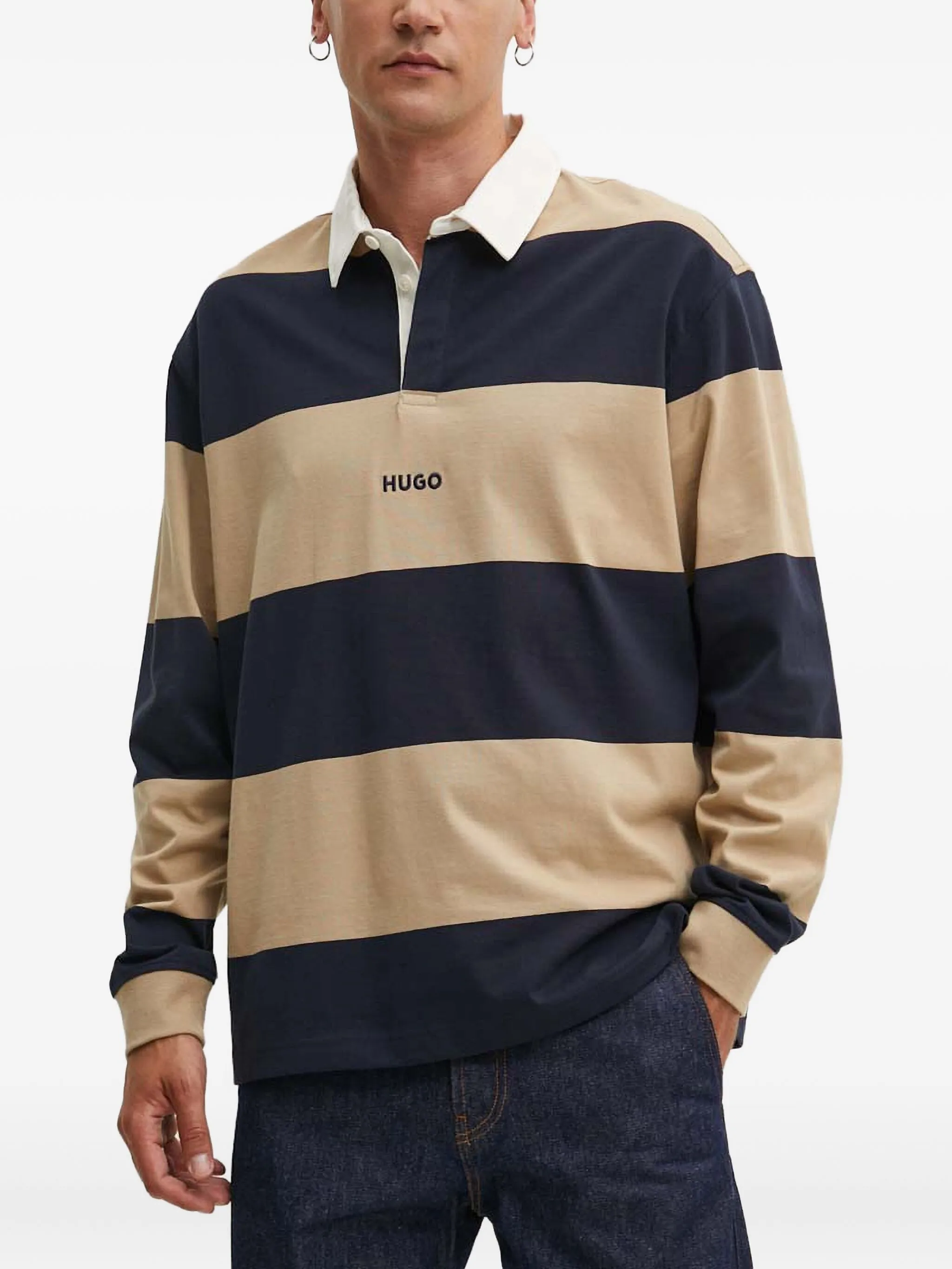 Рубашка поло с воротником в полоску Hugo, синий
Рубашка поло с воротником в полоску Hugo, синий