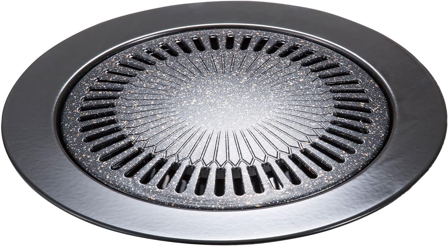 ND-5081 Пластина для гриля Yakiniku с прямым пламенем, снижение калорий, круглая, 13,0 дюймов (33 см), мраморно-ромбовидное покрытие Bestco
ND-5081 Пластина для гриля Yakiniku с прямым пламенем, снижение калорий, круглая, 13,0 дюймов (33 см), мраморно-ромбовидное покрытие Bestco