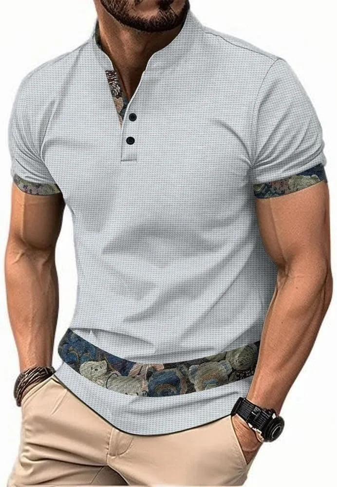 Футболка мужская с коротким рукавом, Vintage Floral, Stand Collar Henley Pullover, Regular Fit, Moisture Wicking
Футболка мужская с коротким рукавом, Vintage Floral, Stand Collar Henley Pullover, Regular Fit, Moisture Wicking