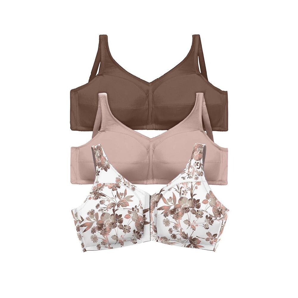 Женский комплект из 3 хлопковых бюстгальтеров с застежкой спереди Comfort Choice больших размеров без косточек, цвет Mocha Assorted
Женский комплект из 3 хлопковых бюстгальтеров с застежкой спереди Comfort Choice больших размеров без косточек, цвет Mocha Assorted