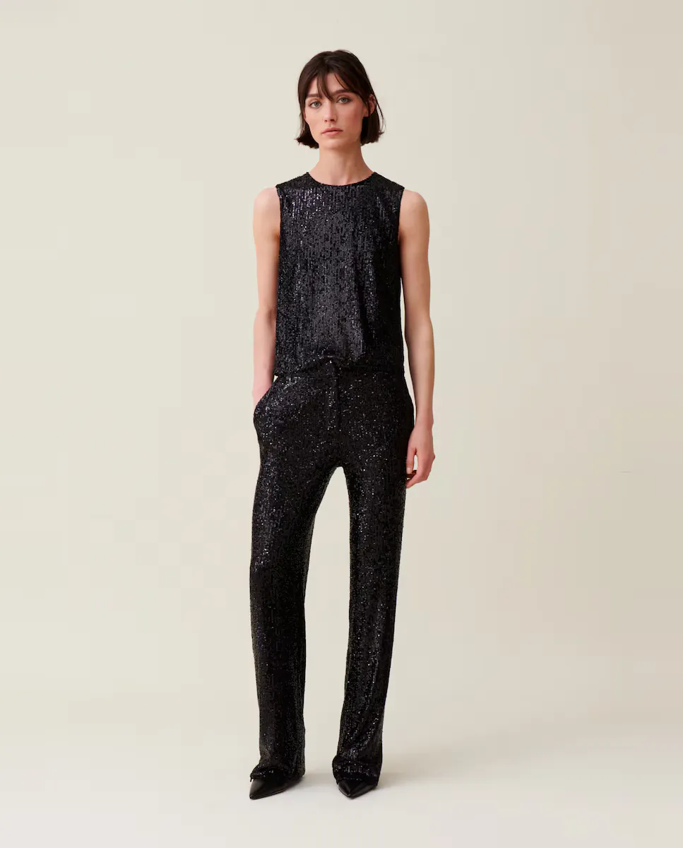 Женские прямые брюки с пайетками и карманами Claudie Pierlot, черный
Женские прямые брюки с пайетками и карманами Claudie Pierlot, черный