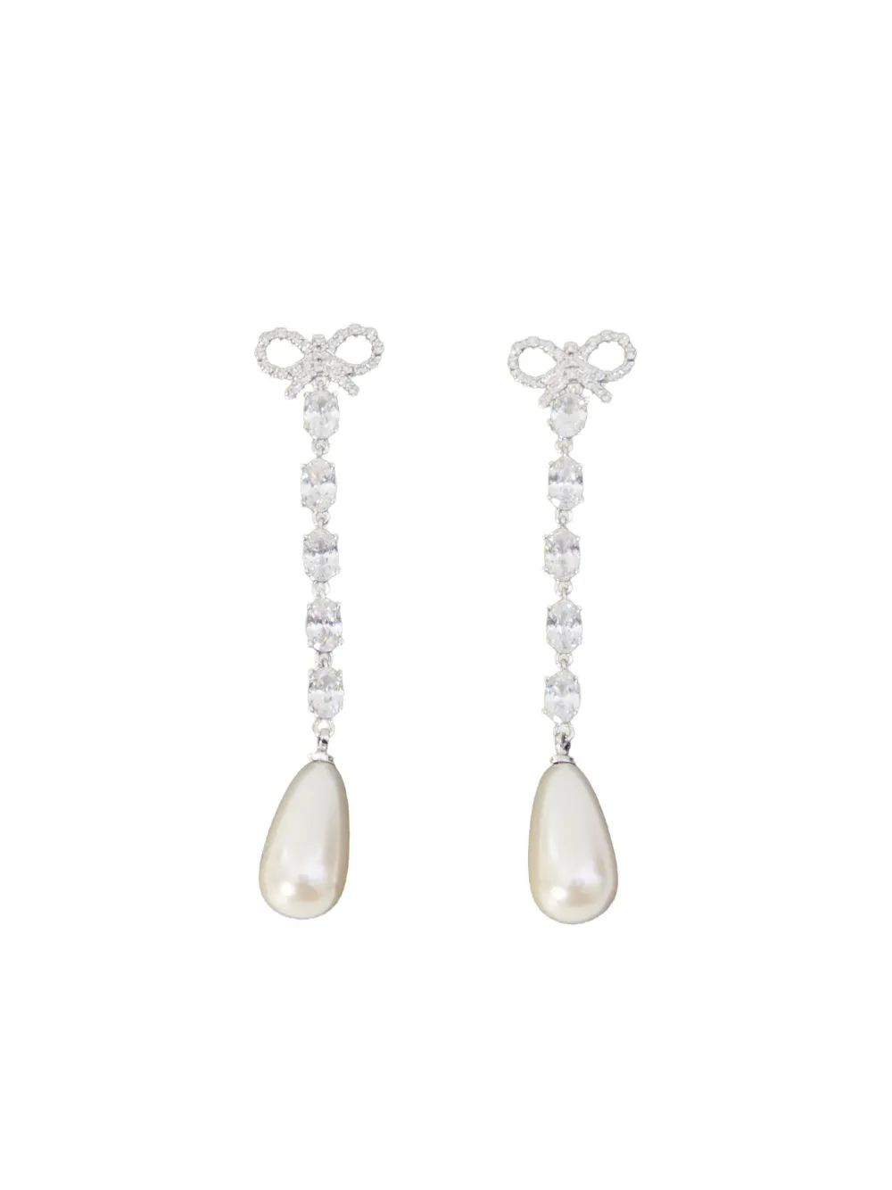 Серьги-капли с бантом Self-Portrait, серебристый
Серьги-капли с бантом Self-Portrait, серебристый