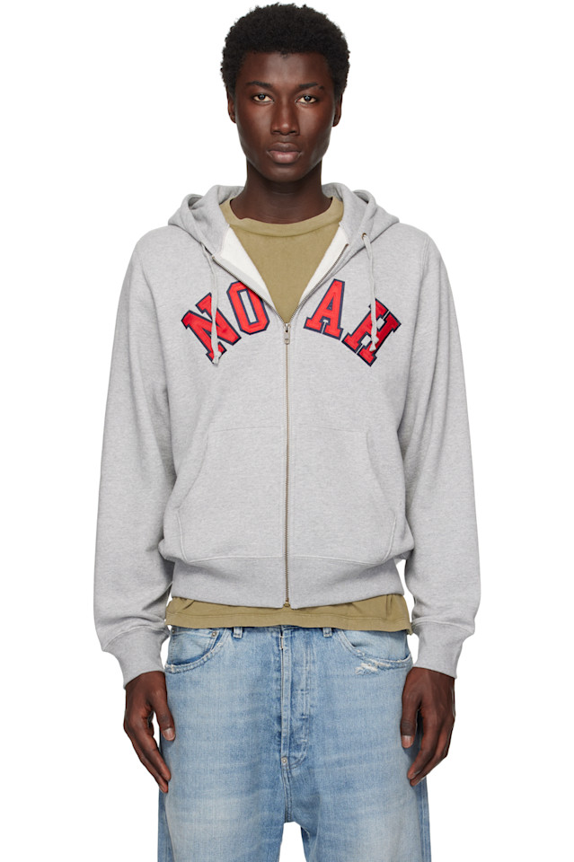 Архитектурный апплике худи на молнии Noah, серый 
Архитектурный апплике худи на молнии Noah, серый