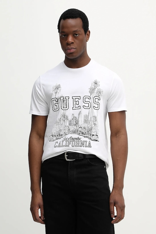 Хлопковая футболка Guess, белый
Хлопковая футболка Guess, белый