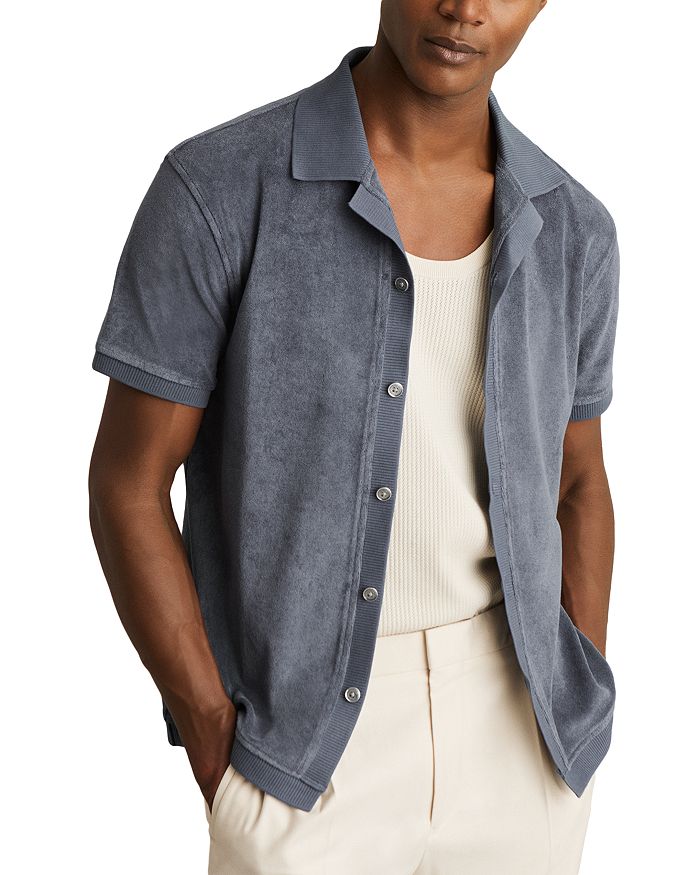 Короткий рукав, вельветовая кемп-рубашка REISS, синий
Короткий рукав, вельветовая кемп-рубашка REISS, синий