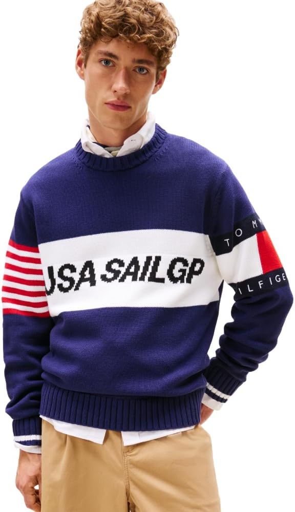 Мужской хлопковый свитер Tommy Hilfiger Tommy X Us Sailgp Team с круглым вырезом, Yale Navy
Мужской хлопковый свитер Tommy Hilfiger Tommy X Us Sailgp Team с круглым вырезом, Yale Navy
