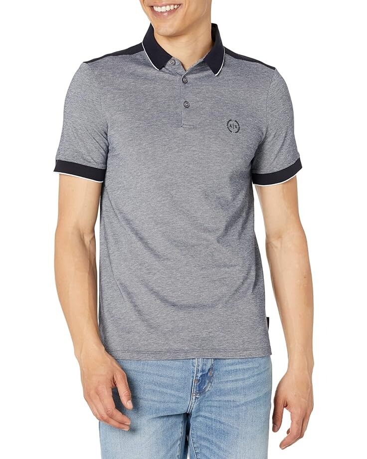 Поло Armani Exchange Two-Toned Button-Down, темно-синий
Поло Armani Exchange Two-Toned Button-Down, темно-синий
