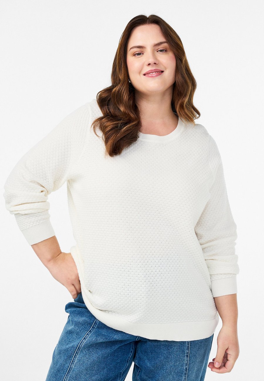 Джемпер Zizzi Jumper, Cloud Dancer/Off-White
Джемпер Zizzi Jumper, Cloud Dancer/Off-White
