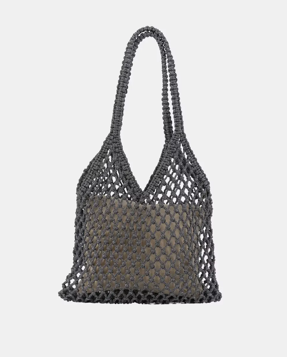 Сумка-тоут из металлизированной плетеной веревки Simó Sastre, черный
Сумка-тоут из металлизированной плетеной веревки Simó Sastre, черный