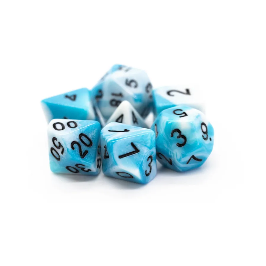 Полиэфирный комплект Baby Blue & White с черным, Acrylic-Resin Dice - Vorpal (Poly Sets)
Полиэфирный комплект Baby Blue & White с черным, Acrylic-Resin Dice - Vorpal (Poly Sets)