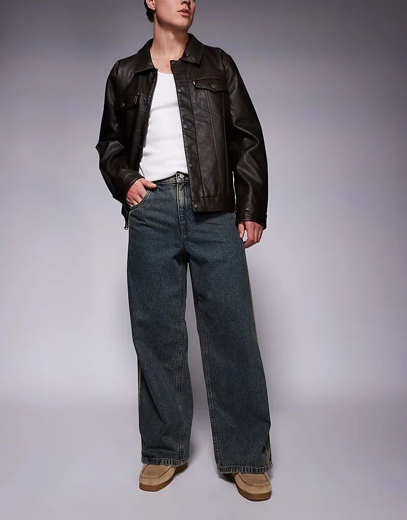 Очень мешковатые джинсы со спортивными деталями в цвете средне-синего тона ASOS DESIGN 
Очень мешковатые джинсы со спортивными деталями в цвете средне-синего тона ASOS DESIGN